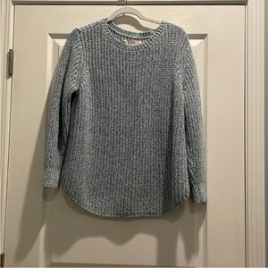 LOFT Heathered Gray Crew Neck Sweater